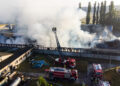 Großbrand in Großdöbbern, Scheune komplett ausgebrannt; Foto: Blaulichtreport Lausitz