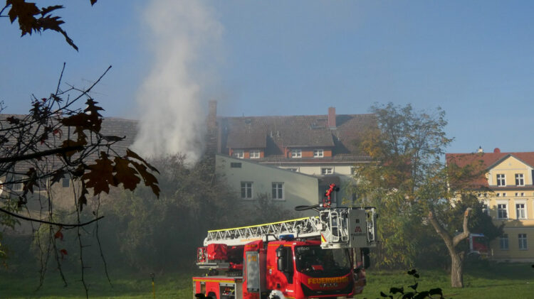 Brand in Herzberg; Foto: Blaulichtreport Lausitz