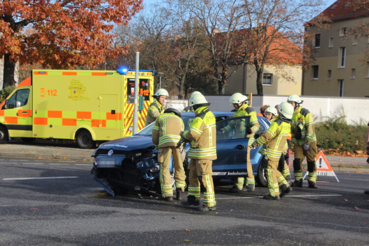 Unfall in Cottbus-Schmellwitz; Foto: Blaulichtreport Lausitz