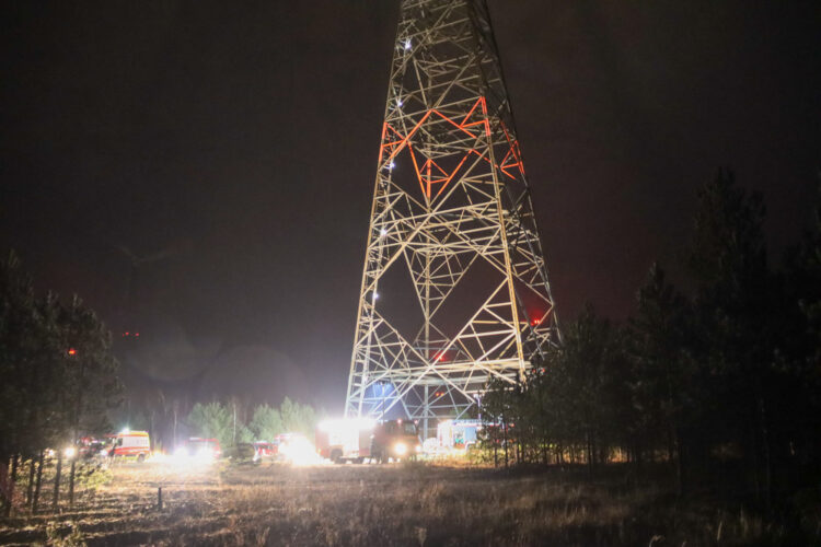 Notfall an Windkraftanlage in Spremberg; Foto: Blaulichtreport Lausitz